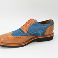 Mercanti Fiorentini 06650 Tan and Blue Suede