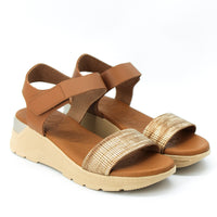 Oh My Sandals 5189 Tan and Bronze