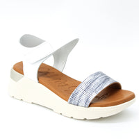 Oh My Sandals 5189 White and Pewter