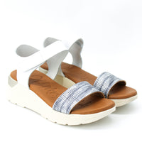 Oh My Sandals 5189 White and Pewter