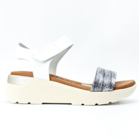 Oh My Sandals 5189 White and Pewter