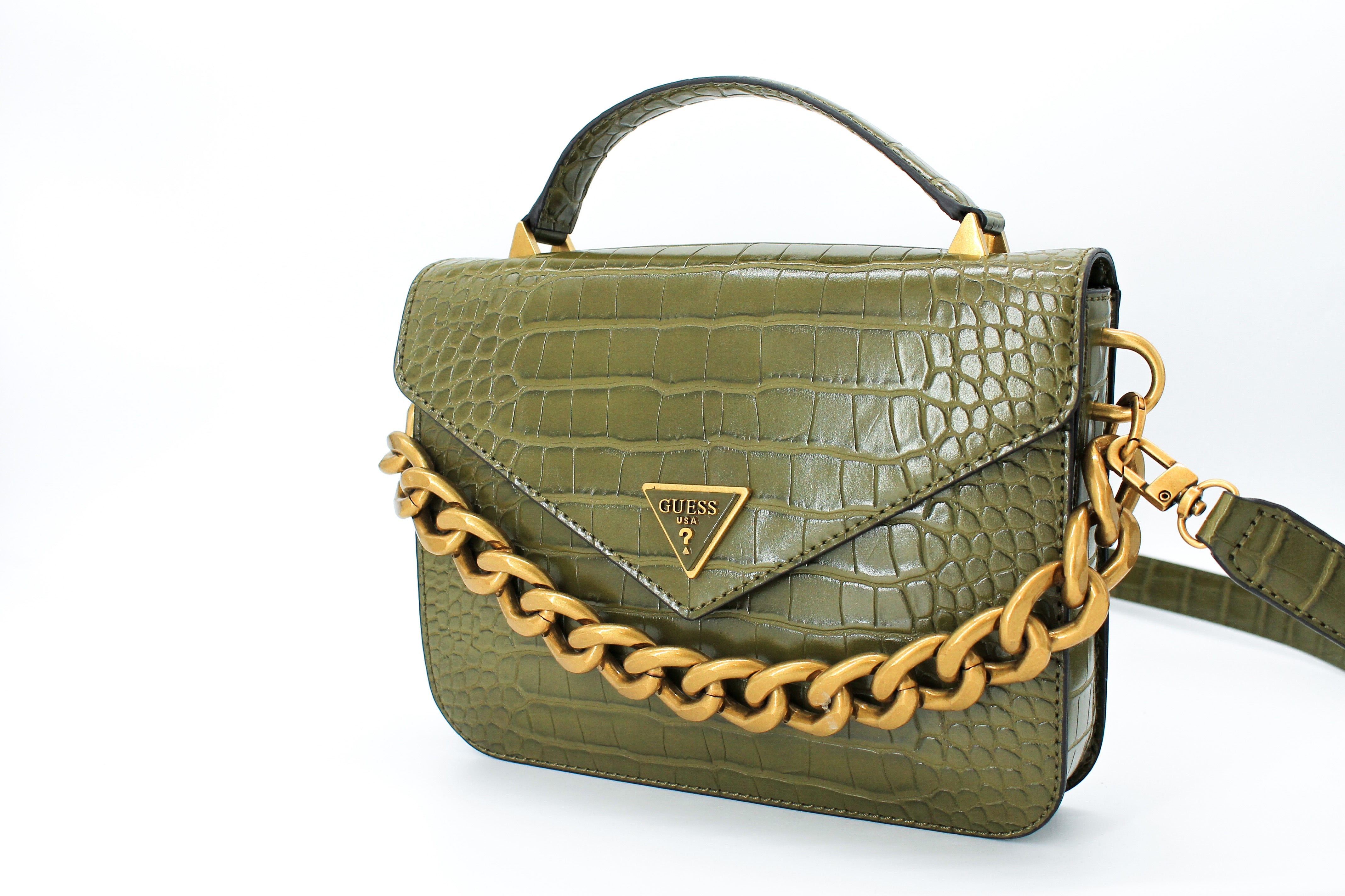 Olive green guess purse Outlet
