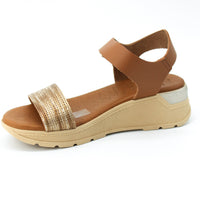 Oh My Sandals 5189 Tan and Bronze