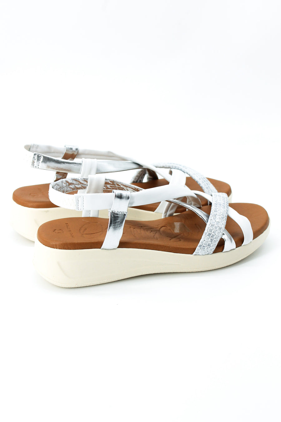 Oh My Sandals 5181 White and Silver